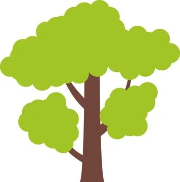 Tree icon, simple silhouettes. Flat trees set, pines, spruces, conifers Illustrazione stock