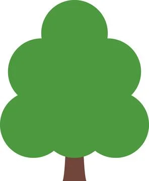 Tree icon, simple silhouettes. Flat trees set, pines, spruces, conifers Stock Illustration
