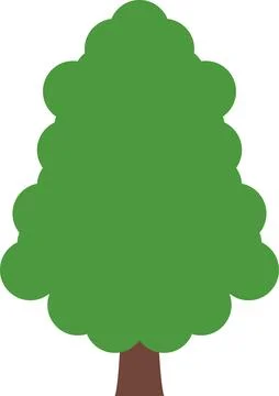 Tree icon, simple silhouettes. Flat trees set, pines, spruces, conifers Stock Illustration