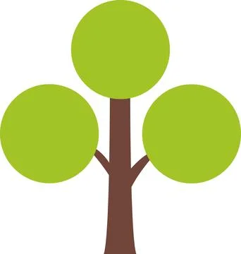 Tree icon, simple silhouettes. Flat trees set, pines, spruces, conifers Illustrazione stock