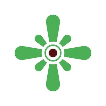 Tree icon solid green brown Stock Illustration