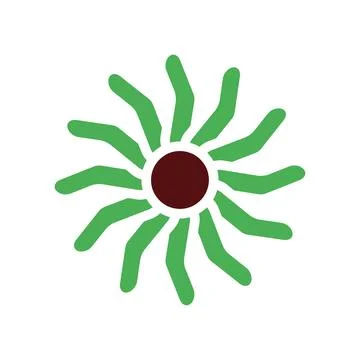 Tree icon solid green brown Stock Illustration