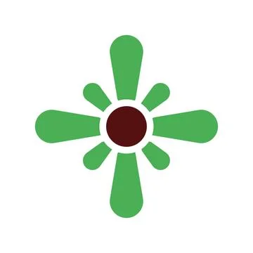 Tree icon solid green brown Illustrazione stock