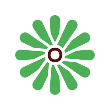 Tree icon solid green brown 库存插图