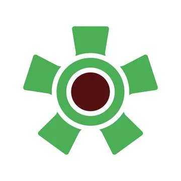 Tree icon solid green brown 库存插图