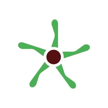 Tree icon solid green brown Stock Illustration