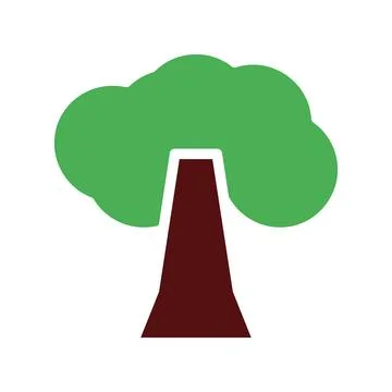 Tree icon solid green brown 스톡 일러스트