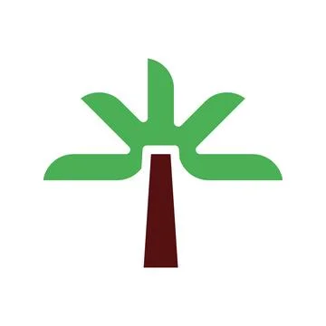 Tree icon solid green brown Illustrazione stock