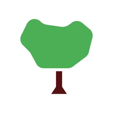 Tree icon solid green brown イラスト素材