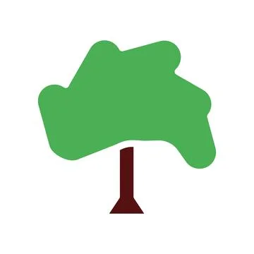 Tree icon solid green brown 库存插图