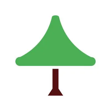 Tree icon solid green brown Illustrazione stock