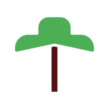 Tree icon solid green brown Stock Illustration