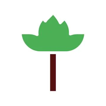 Tree icon solid green brown 库存插图