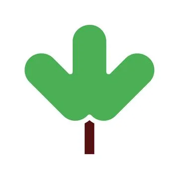 Tree icon solid green brown 库存插图