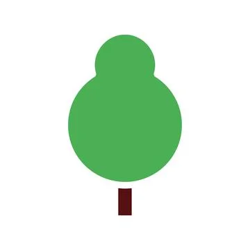 Tree icon solid green brown Illustrazione stock