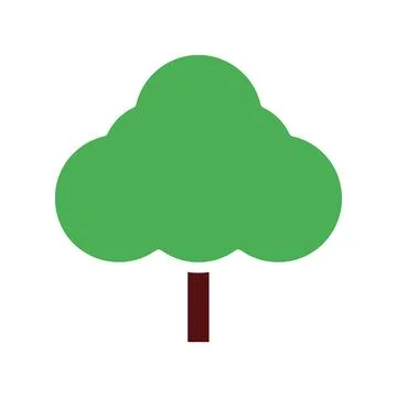 Tree icon solid green brown イラスト素材