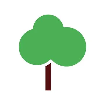 Tree icon solid green brown Illustrazione stock