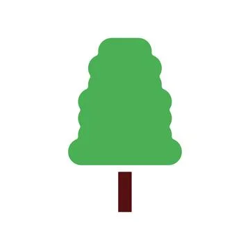 Tree icon solid green brown 库存插图