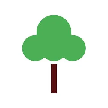 Tree icon solid green brown Illustrazione stock