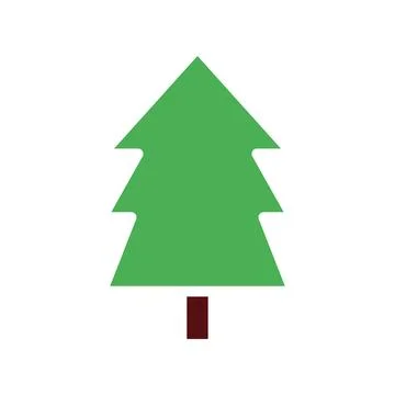 Tree icon solid green brown Illustrazione stock