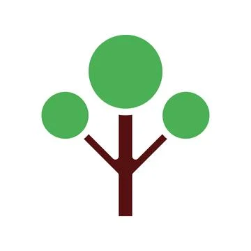 Tree icon solid green brown Illustrazione stock