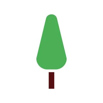 Tree icon solid green brown 库存插图