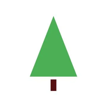 Tree icon solid green brown 库存插图