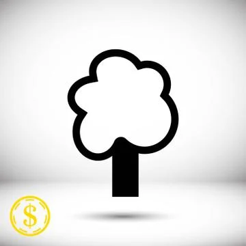 Tree icon stock vector illustration flat design Stock Illustration