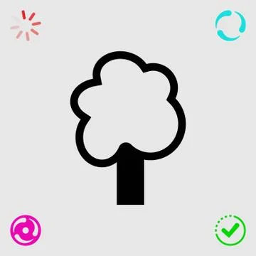 Tree icon stock vector illustration flat design Stock Illustration