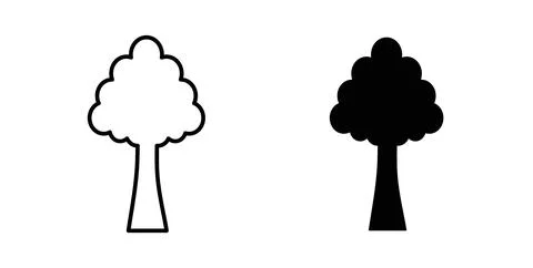 Tree icon. Style is flat and line symbol 스톡 일러스트