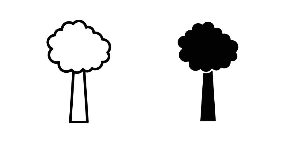 Tree icon symbol  illustration bundle in black colour Stock Illustration