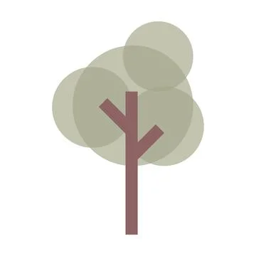 Tree icon vector cirlce geometric symbol for nature, ecology and environment  Stock Illustration