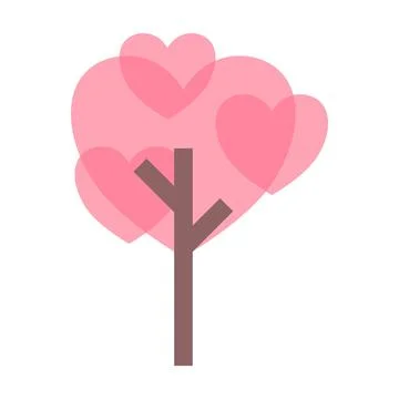 Tree icon vector heart geometric symbol for nature, ecology and environment Illustrazione stock