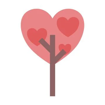 Tree icon vector heart geometric symbol for nature, ecology and environment Stock Illustration