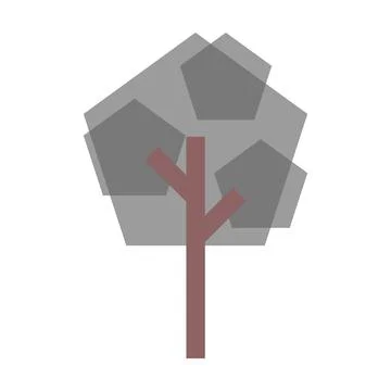 Tree icon vector pentagon geometric symbol for nature, ecology and environment 스톡 일러스트