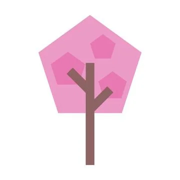 Tree icon vector pentagon geometric symbol for nature, ecology and environment 스톡 일러스트
