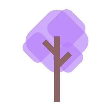 Tree icon vector rhombus geometric symbol for nature, ecology and environment Stock Illustration