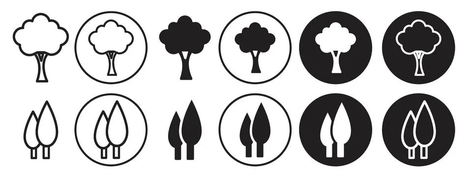 Tree Icon vector set collection for web Stock Illustration