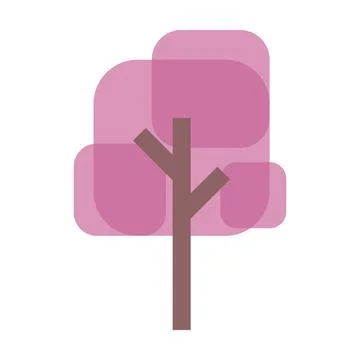 Tree icon vector square geometric symbol for nature, ecology and environment  Stock Illustration