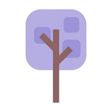 Tree icon vector square geometric symbol for nature, ecology and environment  Illustrazione stock