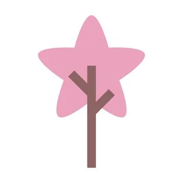 Tree icon vector star geometric symbol for nature, ecology and environment Stock Illustration