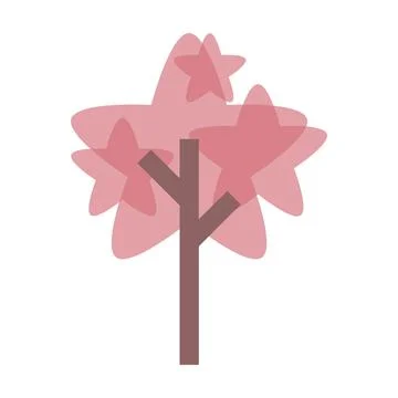 Tree icon vector star geometric symbol for nature, ecology and environment  Illustrazione stock