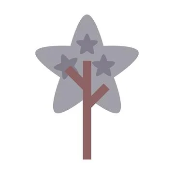 Tree icon vector star geometric symbol for nature, ecology and environment in Stock Illustration