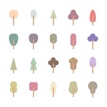 Tree icon vector symbol for nature, ecology and environment in a flat color Stock Illustration