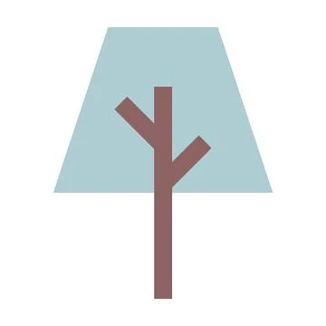 Tree icon vector trapezoid geometric symbol for nature, ecology and environmet Illustrazione stock