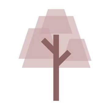 Tree icon vector trapezoid geometric symbol for nature, ecology and environme Illustrazione stock