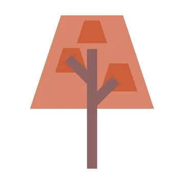 Tree icon vector trapezoid geometric symbol for nature, ecology and environmet Stock Illustration