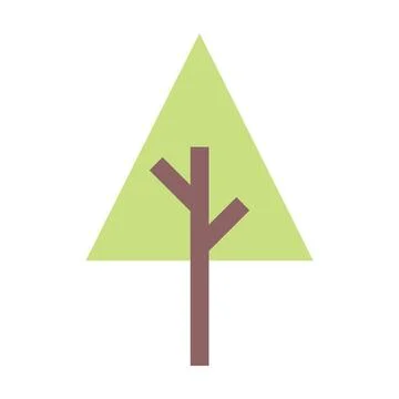 Tree icon vector triangle geometric symbol for nature, ecology and environmen Illustrazione stock