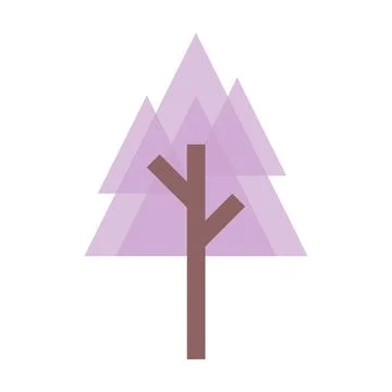 Tree icon vector triangle geometric symbol for nature, ecology and environment Stock Illustration