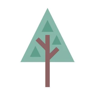 Tree icon vector triangle geometric symbol for nature, ecology and environmen 스톡 일러스트
